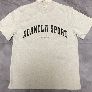 Adanola Sport Active Lifestyle Varsity Graphic Tee Heather Grey Designer Cotton